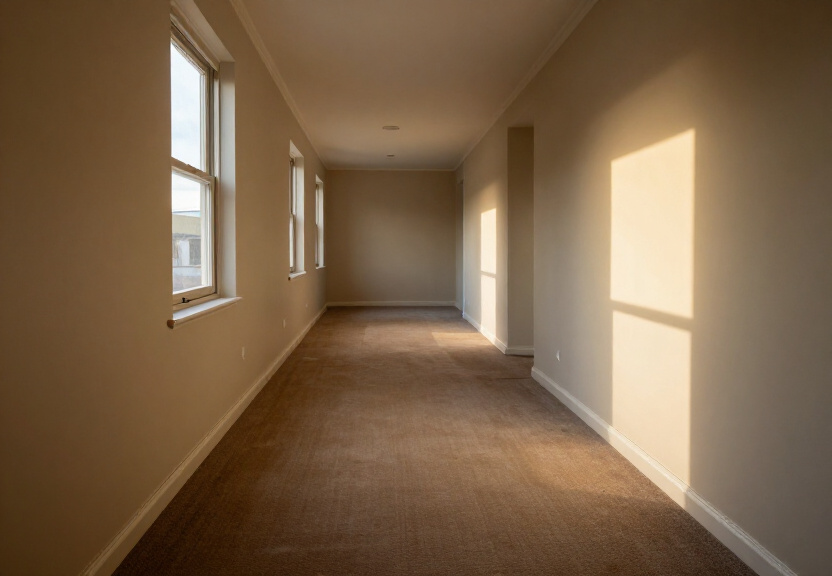 Dry and restored living room in Beaumont Hills after flood restoration
