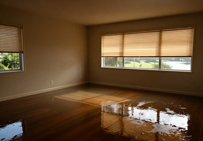 Water-damaged carpet in Beaumont Hills before drying